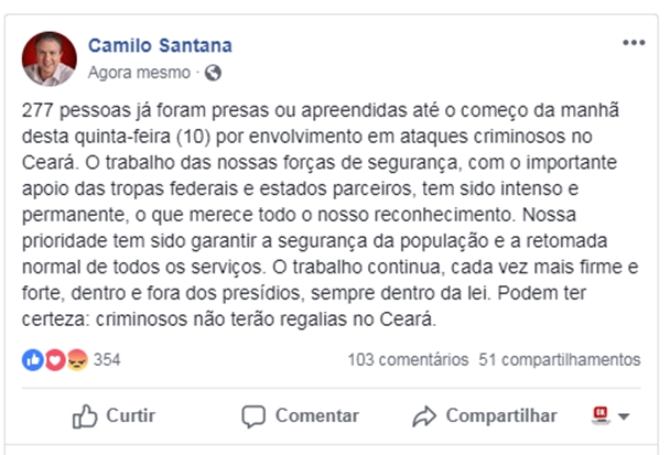 Post de Camilo Santana