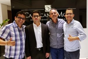 Da direita para a esquerda da tela: Moisés Filho (ex-secretario de esporte), o advogado Raphael Mota e os vereadores Beto Mitrado e Ubelardo Moura | Foto: reprodução rede social