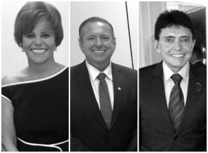 Na sequencia: Patrícia Aguiar, Domingos Filho e Hellosman Sampaio | Imagens rede social; montagem OKariri.com